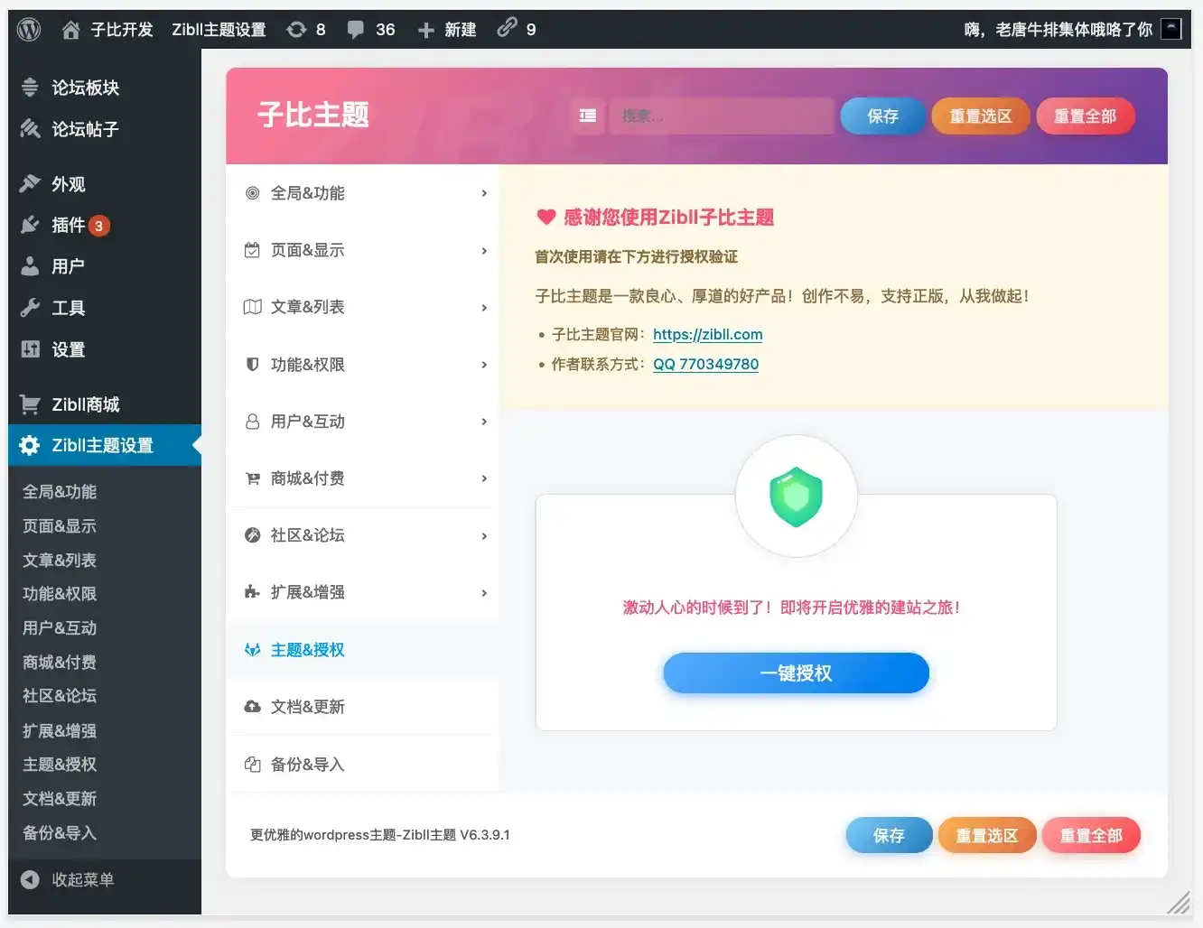 图片[3]-Zibll子比主题-主题详细安装教程/更新教程/首次配置指南【新手必看】-白川技术站