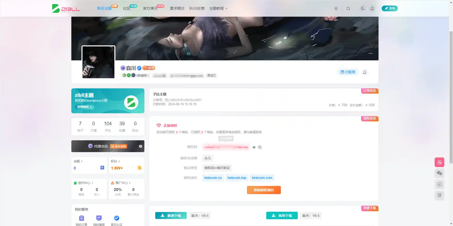 Zibll子比主题-主题详细安装教程/更新教程/首次配置指南【新手必看】-白川技术站
